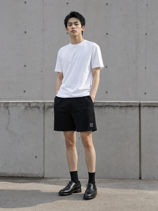 Black Sweat Shorts — front