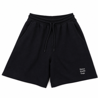 Black Sweat Shorts — flatlay v2
