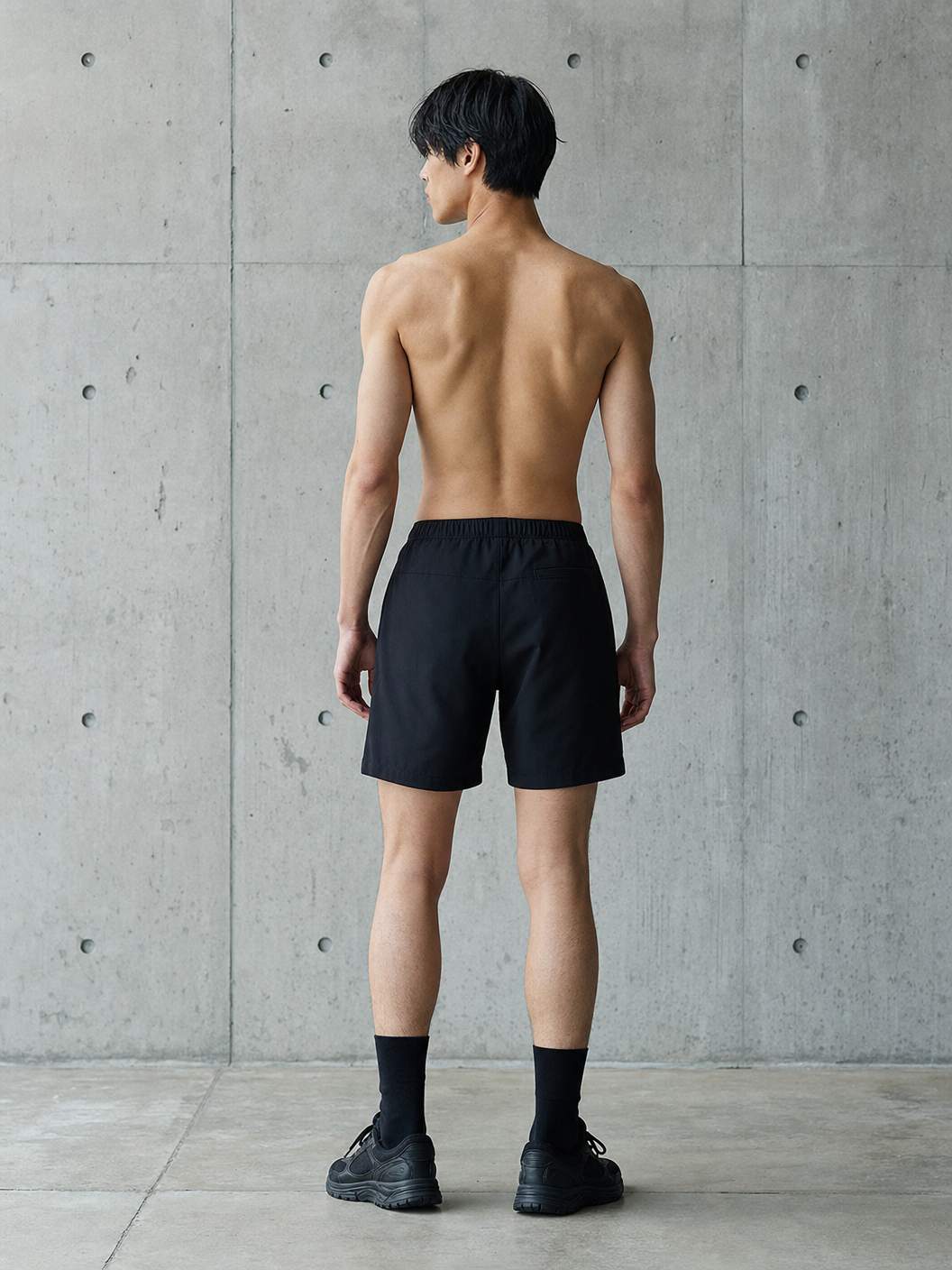 Black Sweat Shorts — back