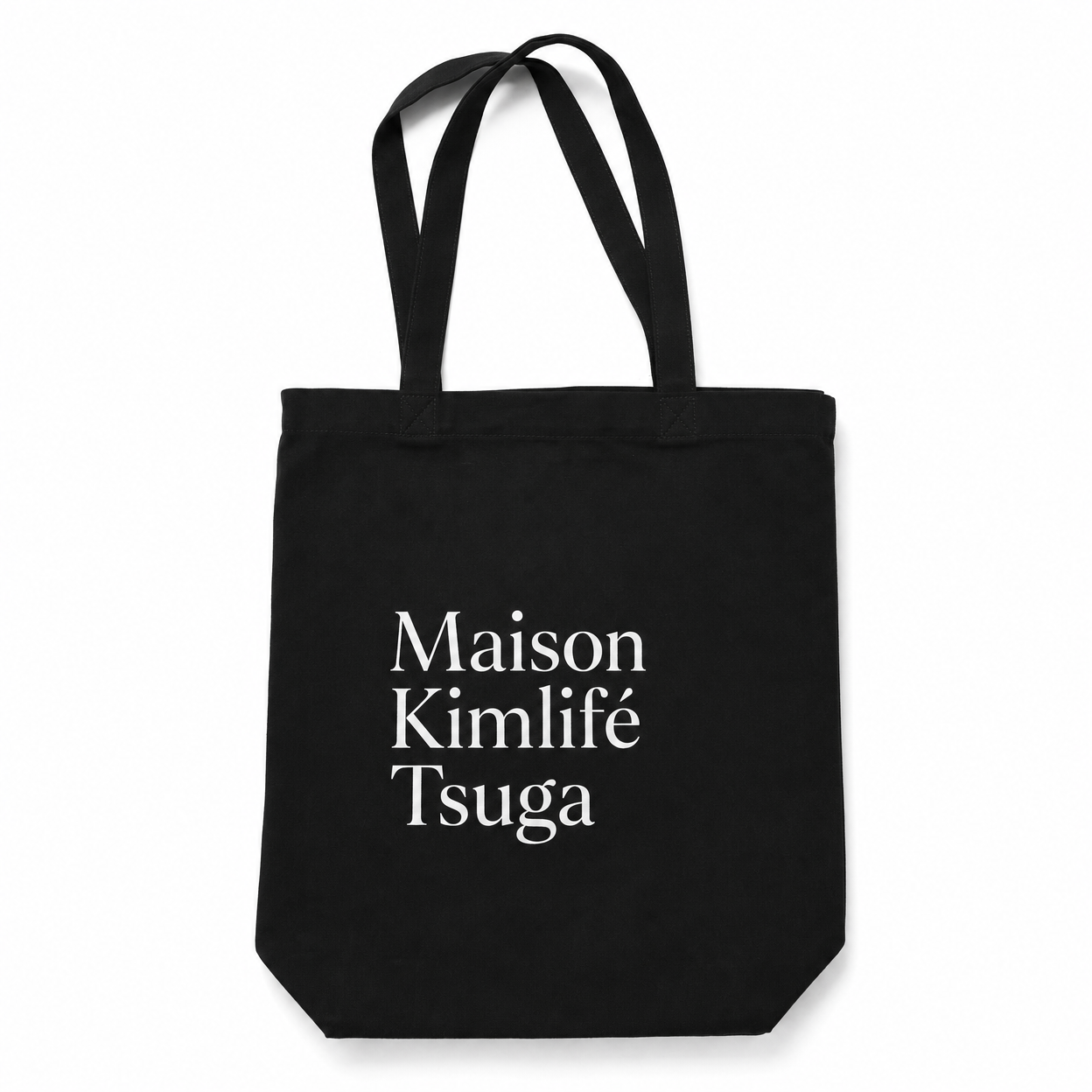 Black Tote Bag — flatlay